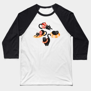 Purrfect Purradise - red and tangerine Baseball T-Shirt